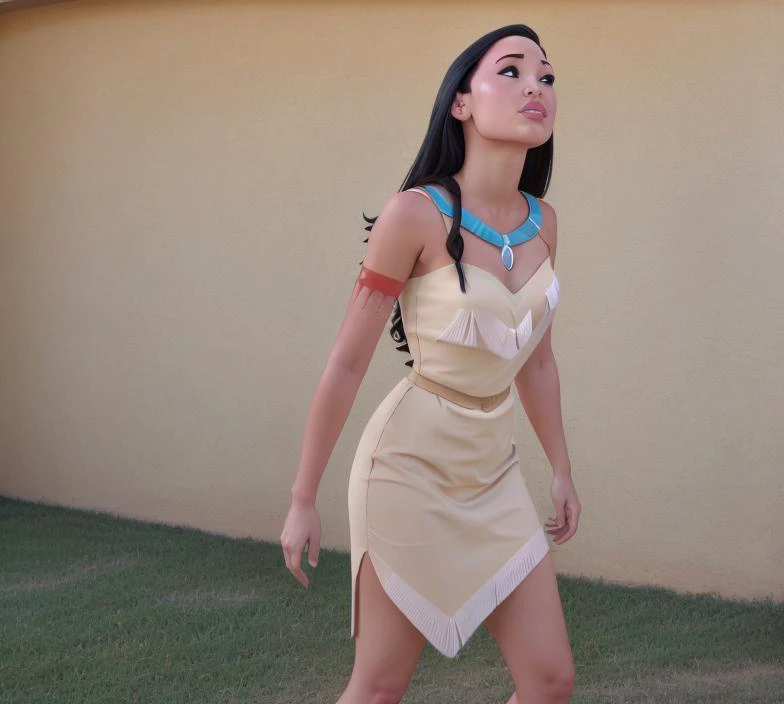 cute Pocahontas, <lora:overtheshoulder:1> <lora:Pocahontas:1>