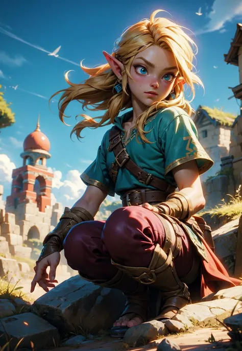 official art, unity 8k wallpaper, ultra detailed, beautiful and aesthetic, masterpiece, best quality, link, the legend of zelda, tunic