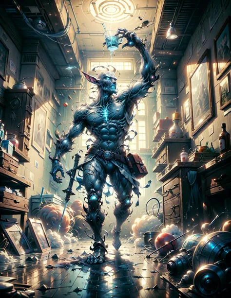 masterpiece, absurdres, best aesthetic, ultra-detailed, inside dirty room,many man,goblin,drinking party,fantasy,home party