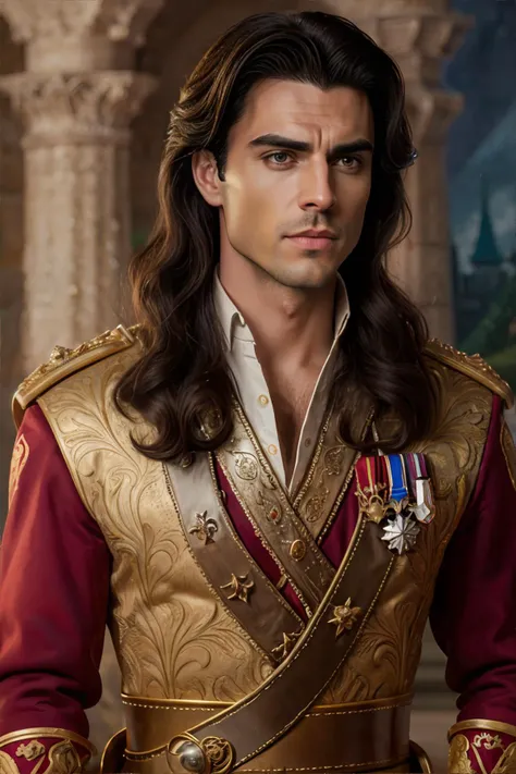 Disney's Prince Eric, wearing Royal clothing like a tunic or suit with boots and sometimes a crown or sword., portrait, photorealistic, professional photography, award winning photograph, masterpiece, 8k, high resolution, shallow depth of field, sharp focus