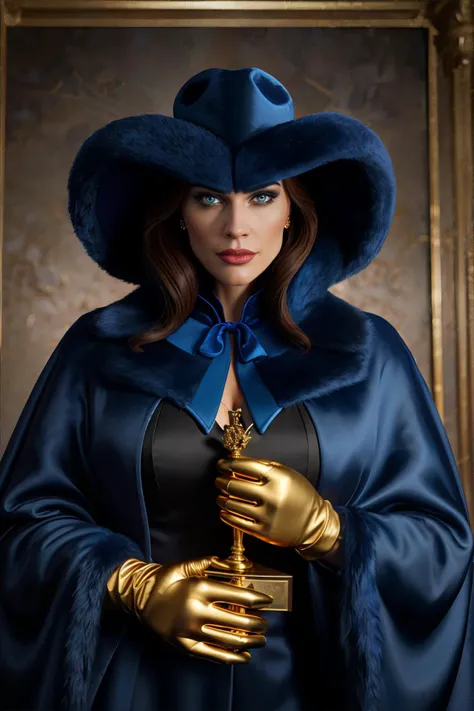 Disney's The Beast, wearing A royal blue coat or suit with gold accents, sometimes with a cape or gloves., portrait, photorealistic, professional photography, award winning photograph, masterpiece, 8k, high resolution, shallow depth of field, sharp focus