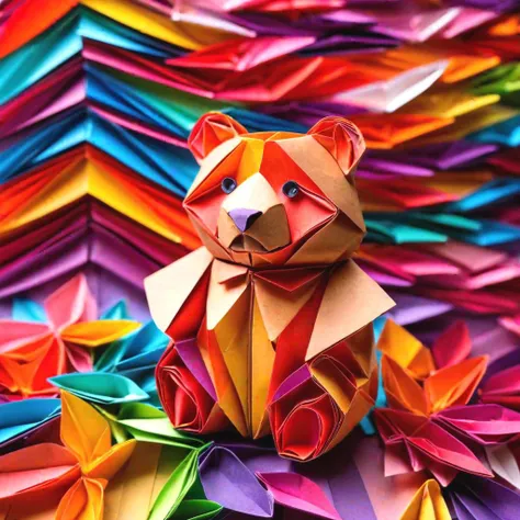 <lora:paper strip:0.8>, origami,a cute teddybear waiting for someone to buy it, origami, masterpiece, 8k, high resolution, shallow depth of field, sharp focus,