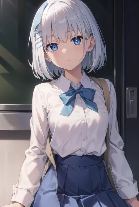 origamitobiichi, <lyco:origamitobiichi-lyco-nochekaiser:1>,
origami tobiichi, blue eyes, short hair, school uniform, white hair, hair clips, hair pins, (small breast:1.2),
BREAK school uniform, white shirt, collared shirt, long sleeves, skirt, blue skirt, kneehighs,
BREAK looking at viewer, hands behind head,
BREAK indoors, classroom,
BREAK <lyco:GoodHands-beta2:1>, (masterpiece:1.2), best quality, high resolution, unity 8k wallpaper, (illustration:0.8), (beautiful detailed eyes:1.6), extremely detailed face, perfect lighting, extremely detailed CG, (perfect hands, perfect anatomy),