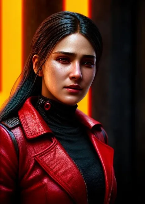 a portraite of woman wearing red and black cyberpunk clothes, in dystopian future city, rim light, upper body, hdr, angry
4k textures, natural skin texture, skin pores, intricate, highly detailed, sharp focus, insane details, intricate details, hyperdetailed, hyperrealistic<lora:add_detail:1> <lora:epi_noiseoffset2:1> <lora:kcariola_lora_V1-10:0.7>