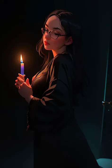 DEN_babis_SG,
in a dark room in (pitch black:1.2) amongst a (candle light vigil:1.2), (candles:1.1), (candle light:1.1), (pitch black room:1.2), (darkness:1.1), wearing a (sheer robe:1.1), robe, sheer, (lots of candles:1.2),
bokeh, f1.4, 40mm, photorealistic, raw, 8k, textured skin, skin pores, intricate details <lora:epi_noiseoffset2:1>, epiCRealism,