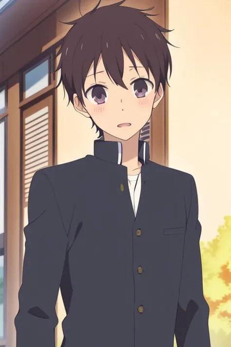 masterpiece, best quality, high quality, <lora:kashima_ryuuichi:0.70>, kashima_ryuuichi, 1boy, solo, male focus, looking at viewer, school_uniform, gakuran