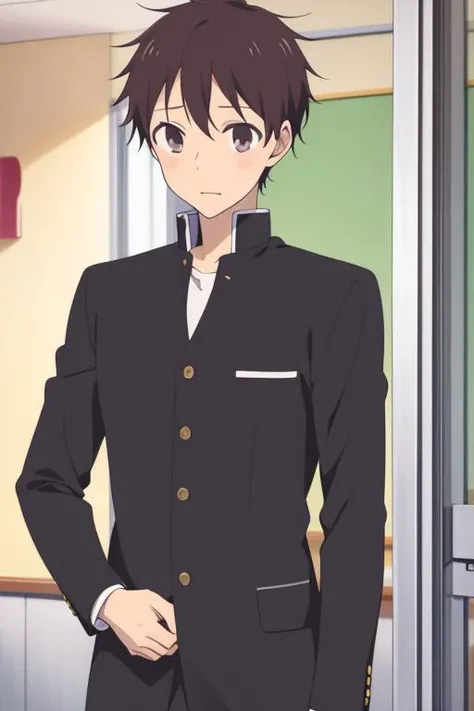masterpiece, best quality, high quality, <lora:kashima_ryuuichi:0.70>, kashima_ryuuichi, 1boy, solo, male focus, looking at viewer, school_uniform, gakuran