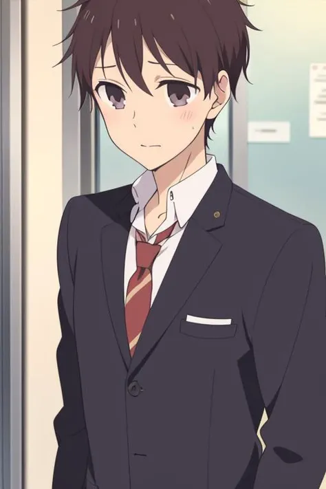 masterpiece, best quality, high quality, <lora:kashima_ryuuichi:0.70>, kashima_ryuuichi, 1boy, solo, male focus, looking at viewer, school_uniform, upper body