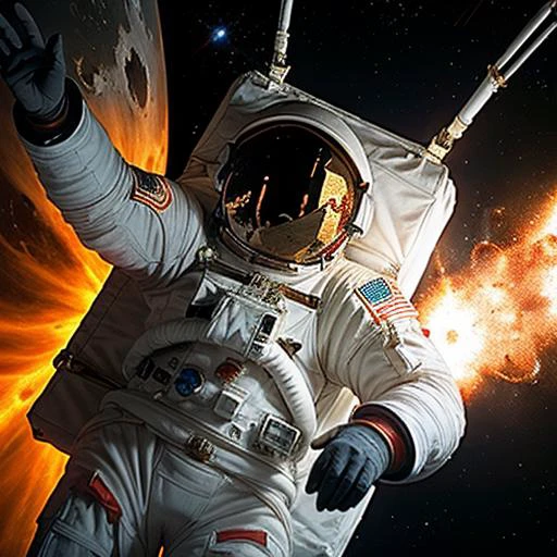 ((Astronaut in space)), fire vortex