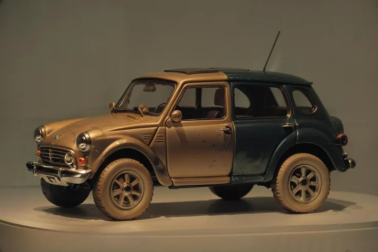 Weird Cars Concept, miniature toy car, (museum display), volumetric lighting, epiC35mm, <lora:Cars:.6> <lora:epiC35mm:.6>