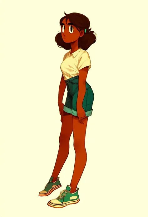 source_cartoon, rating_safe, <lora:Connie_Maheswaran_for_PonyXL:1>, connie_maheswaran, 1girl, solo, shorts, shirt, shoes, full body, standing, score_9, score_8_up, score_7_up, score_6_up, score_5_up, score_4_up