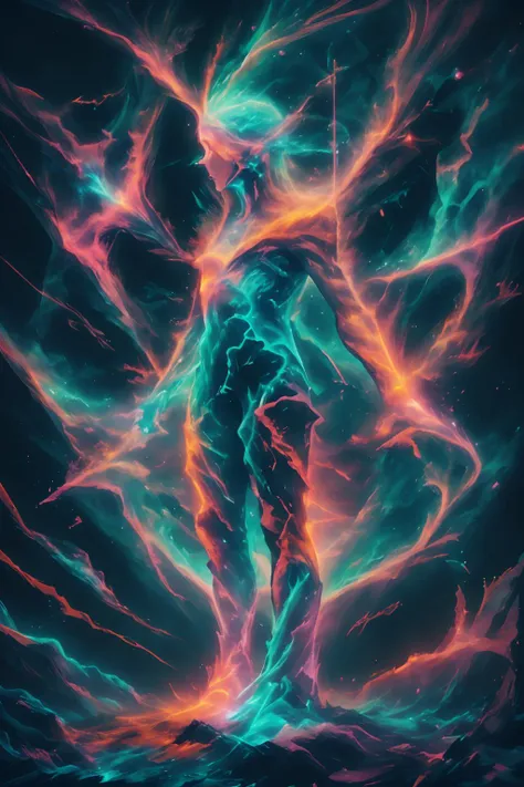 martius_nebula neon_outlines wizard, aura of fire and lightning, orange and teal color theme <lora:Cosmic_Nebula_Style-000012:1.0> <lora:neolin3:1.0> <hypernet:b34tFluxoraA_v10:1.5>