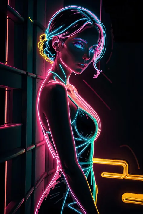 neon_outlines, close up, classy woman in a long evening dress, upscale gala event  <lora:neolin3:0.8>, <lora:add_detail:0.25> <lora:realistic:0.25> <lora:ClothingAdjuster3:-0.5> <lora:waterVFX:0.25>