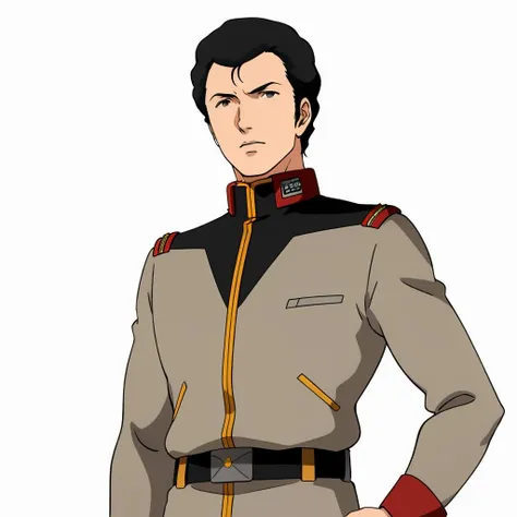 masterpiece,high quality,solo,indoors,
<lora:kennethsleg001:0.7>,serious,
kennethsleg,1man,
short hair,black hair,brown eyes,
military uniform,jacket,
belt,grey pants,