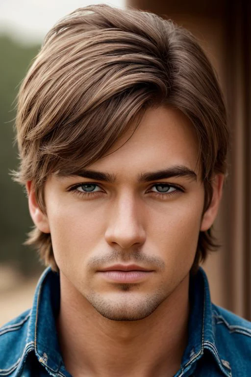 male, 1man, solo, cowboy shot, hair color, realistic, (detailed face), (detailed eyes)