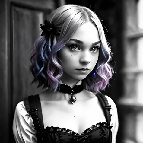 award winning RAW color photo of victorian era vampire (3nid_14:1)+ wearing black dress leather corset, dark foggy village, night ominous dark foreboding, mist, moonrays, vivid alluring eyes, pale skin, (black hair)+, shallow depth of field, high contrast, backlighting, bloom, chromatic aberration, smooth, sharp focus, taken on a mirrorless camera
