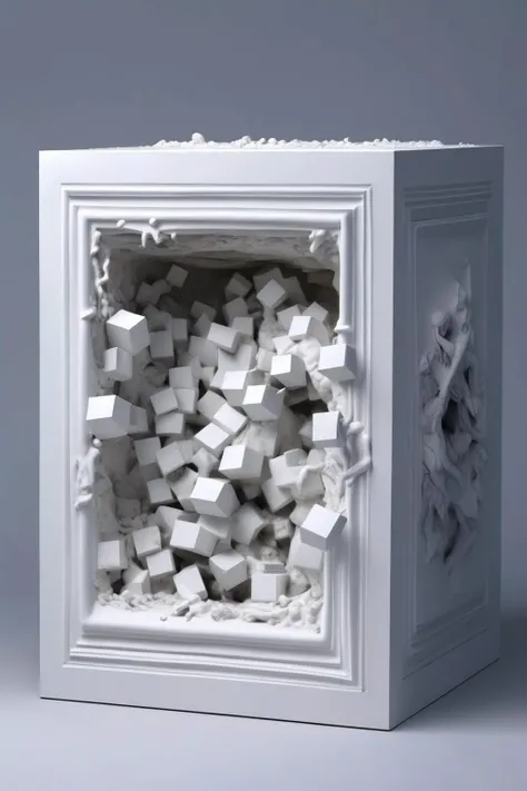 <lora:Daniel Arsham Style:1>Daniel Arsham Style - The Pandora's Box in the Style of Daniel Arsham's Art Works.This box is a cube.