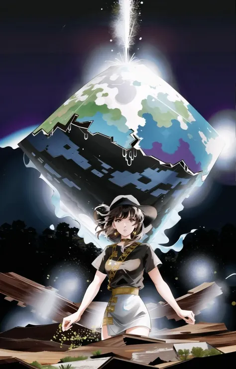 (1girl,cowboy shot:1.3),
the power of the earth is unleashed, and the landscape becomes a chaotic display of cascading soil. The ground trembles with intensity as massive clumps of soil rain down from above, creating a dramatic and awe-inspiring sight.As the soil pours down, it splatters against rocks, trees, and vegetation, coating them in a layer of rich brown. The ground becomes a chaotic mix of loose soil, creating a textured and dynamic surface.
<lora:REDRIVER-13:0.8>