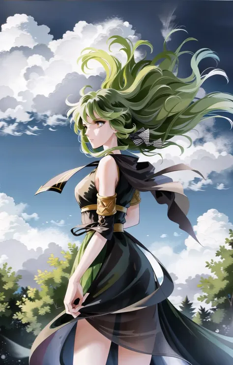 1girl,cowboy shot,shades of green, where the wind howls and gusts with immense force. The landscape is lush and vibrant, with tall trees swaying and bending in the powerful wind. As the wind rushes through the trees, The sky above is adorned with scattered clouds, racing across the expanse as the wind propels them forward. Amidst this green oasis, there could be a solitary figure, standing tall and resilient, their hair and clothing billowing in the wind.
<lora:REDRIVER-13:0.8>