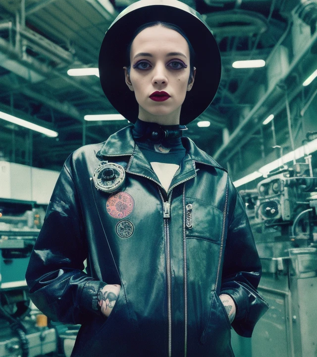 documentary film still, photography feature article
alternative egirl tattoos
cyberpunk factory (underground) background, winning
svelte mama wearing tight fashion retro boilersuit, busy engineering working on an alien artefact
by Robert Hagan and Pascele Campion ultra realistic highly detailed intricate analog style photograph sharp focus on eyes, ultimate clarity cinematic lighting