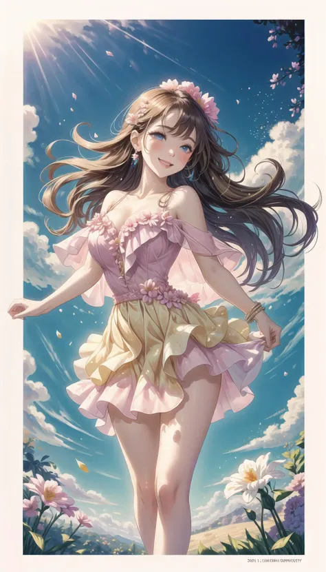 cute art, pastel colors, knee length skirt, PetalDress, professional art of a cute girl,
wearing in a PetalDress, maxi dress, flowers on the dress, hight heels,
sapphire eyes, lightblue eyes, long blond hair,
candymagic, vibrant, sugary aura,
<lora:PAseer-SD15-LCM Quick:0.8>, <lora:SN-PetalDress:0.8>, <lora:CandyMagic:0.3>