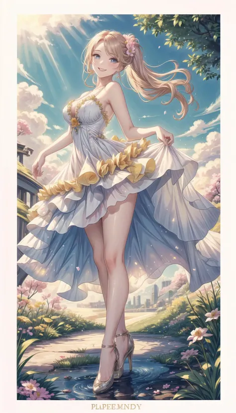 cute art, pastel colors, knee length skirt, PetalDress, professional art of a cute girl,
wearing in a PetalDress, maxi dress, flowers on the dress, hight heels,
sapphire eyes, lightblue eyes, long blond hair,
candymagic, vibrant, sugary aura,
<lora:PAseer-SD15-LCM Quick:0.8>, <lora:SN-PetalDress:0.8>, <lora:CandyMagic:0.3>