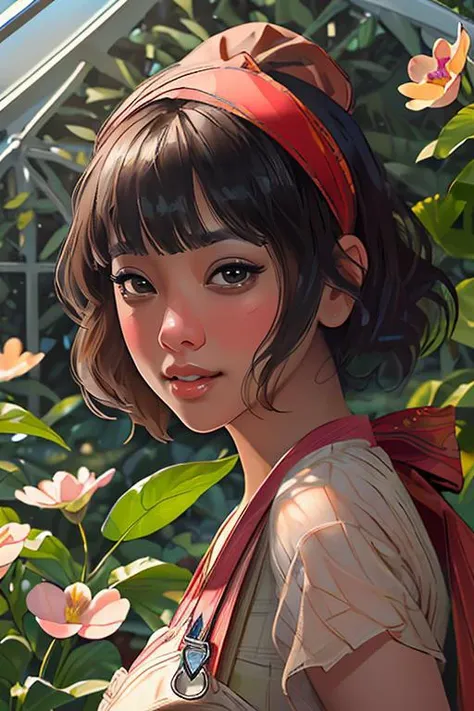 DEN_rion_graphis,
(in a giant glass green house filled with exotic flowers and plants wearing overalls and a bandana walking through the flowers, arboretum, green house, glass, plants, flowers:1.2),
bokeh, f1.4, 40mm, photorealistic, raw, 8k, textured skin, skin pores, intricate details <lora:epi_noiseoffset2:1>, epiCRealism <lora:ClothingAdjuster3:-1>