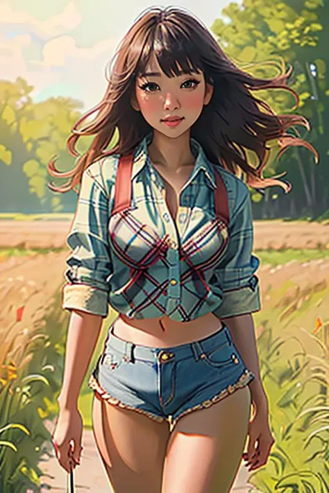 DEN_rion_graphis,
(walking through a tallgrass meadow wearing (Jean shorts:1.3) and (plaid shirt:1.3), meadow, wild, overgrown, walking,:1.2),
bokeh, f1.4, 40mm, photorealistic, raw, 8k, textured skin, skin pores, intricate details <lora:epi_noiseoffset2:1>, epiCRealism