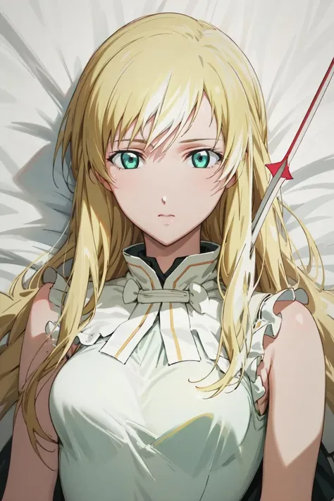masterpiece, detailed, best quality, HD, UHD, best quality, highres, portrait,  Mimicking shooting an arrow, thin legs, very thin thighs,
sigyn_bb, green eyes, long hair, blonde hair, 1girl, solo, white sleepdress, sleepdress, sleeveless,
<lora:sigyn_bb:0.9>