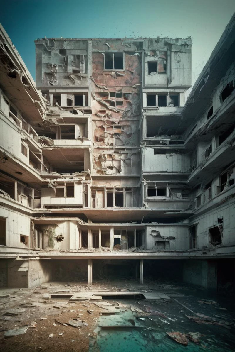 zPDXL2, score_9, score_8_up, score_7_up, <lora:AbandonedArchitecture_epoch_10:1>, abandoned buildings,
family house, hit by an earthquake, BREAK, night