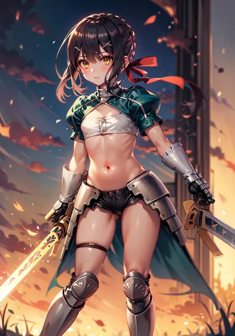 masterpiece, best quality, high resolution,
SaberInstall, SaberCosplay, 1girl, solo, weapon, sword, excalibur \(fate/stay night\), blush, 
 <lora:FateMiyuv1:0.8>