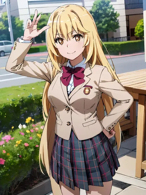 (((pixel-perfect, detail-perfect))) best quality, masterpiece, 1girl <lora:misaki-toaru:0.9> misaki shokuhou <lora:detail_slider_v4:1> ,tokiwadai school uniform, bow light smile, different poses,