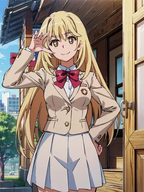 (((pixel-perfect, detail-perfect))) best quality, masterpiece, 1girl <lora:misaki-toaru:0.9> misaki shokuhou <lora:detail_slider_v4:1> ,tokiwadai school uniform, bow light smile, different poses,