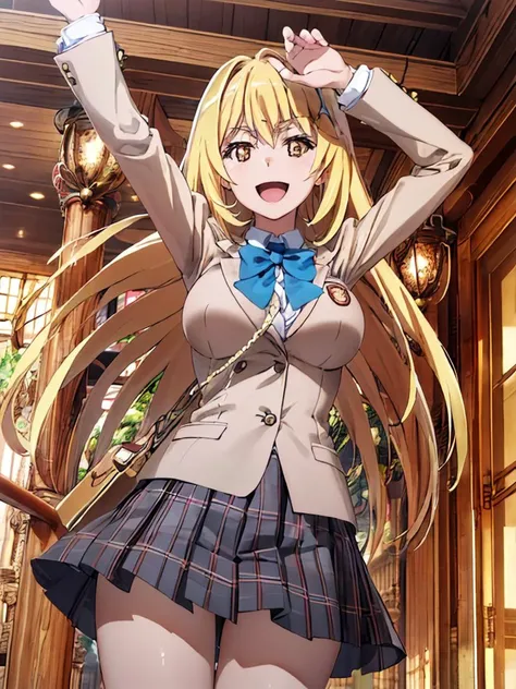 (((pixel-perfect, detail-perfect))) best quality, masterpiece, 1girl <lora:misaki-toaru:0.9> misaki shokuhou <lora:detail_slider_v4:3> ,tokiwadai school uniform, bow :D, different poses,