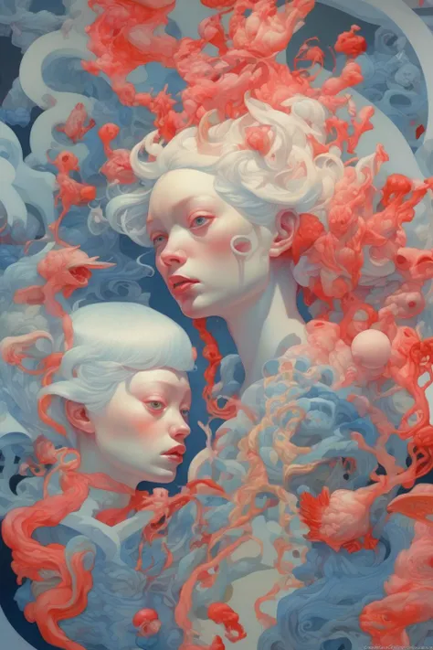 <lora:James Jean Style:1>James Jean Style - show me how life is passing, how we struggle in life, how reality is changing in style of james jean