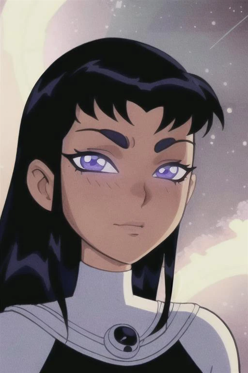 (8k, RAW photo, best quality, masterpiece:1.2), (intricate details), perfect eyes, perfect face, perfect lighting, beautiful, (masterpiece:1.2), (best quality:1.2), 1girl, cartoon style, blackfire, solo, space background, <lora:blackfire-10:0.75>, blush, portrait, upperbody