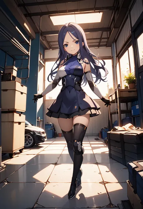 (score_9,score_8_up,score_7_up,source_anime,(masterpiece:1.2),best quality,very aesthetic,public indecency,absurdres),masterpiece,best quality,very aesthetic,absurdres,rim light,metallic luster,intricate details,1girl,
<lora:kanade_p_V2_2:1>,kanade,talaria,blue eyes,blue hair,long hair,elbow gloves,skirt,black footwear,
<lora:Fixhands_anime_bdsqlsz_V1:1>,
standing,smirk,hands_on_hips,open_stance,light_blush,looking_at_viewer,(night:1.2),dutch angle,cinematic_angle,dynamic_angle,full_shot,arched_back,blush,bike,car,multiple motorcycles,garage,indoor,maintenance room,, masterpiece,best quality, very aesthetic, absurdres, ultra detailed, high resolution, 4k, extremely detailed CG,