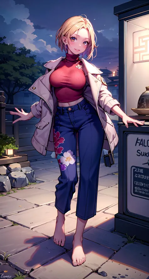 (masterpiece),(intricate details),1girl,mature female,brown eyes,large breasts,blush:1.3,
BREAK
<lora:Mary:0.8>,MaryMS,turtleneck, baggy pants, taut clothes, jacket,barefoot,depth of field,looking at viewer,cowboy shot,((standing on the , Zen_Garden,)),((full body)),polka dot panties,smile,
BREAK
day,sun,rainbow,bus stop,((cumulonimbus)),from above:1.3