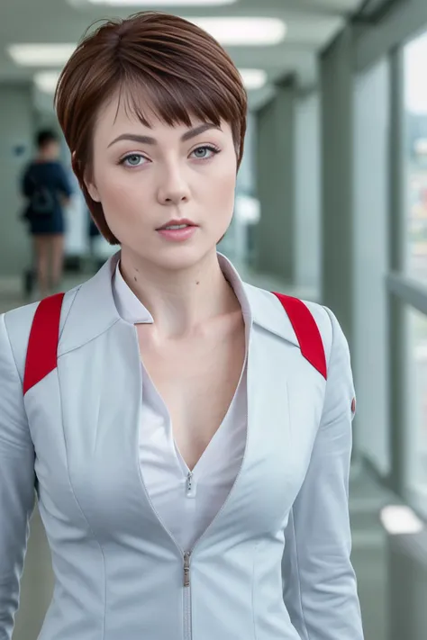 <lora:stewardessUniform_v2:0.7>
A professional portrait photograph of ZOE_VOSS3, in an air stewardess uniform. shirtless.
((1girl)).
narrow shoulders.
((narrow hips)).
standing facing camera. playful.
legs apart.
eye contact.
entire figure, (full head).
hotify:0.9.
short hair. (((undercut hair))).
airport lounge.
depth of field.
high angle view.
((photorealistic)).
finely detailed skin, perfect teeth, sharp focus, depth of field. female focus. bokeh:1.4, cinematic lighting, high-res, masterpiece:1.4, best quality, best quality, realistic, 4k, high quality, hyper_detail, skin details. RAW photo, (high detailed skin:1.3), 8k UHD, DSLR, warm lighting, film grain, Fujifilm XT3, Hasselblad photography, Digital Compositing.