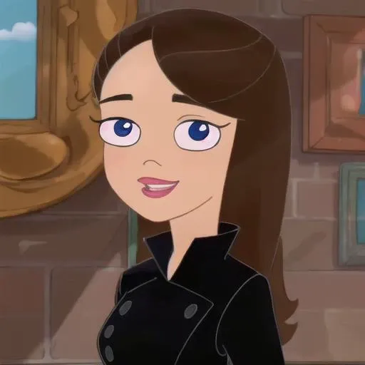 (8k, RAW photo, best quality, masterpiece:1.2), (intricate details), (best quality), (highres), perfect eyes, perfect face, perfect lighting, vivid colors, intense colors, 1girl, cartoon style, vanessadoof, brown hair, blue eyes, happy face, black clothes, <lora:vanessadoof:0.85>