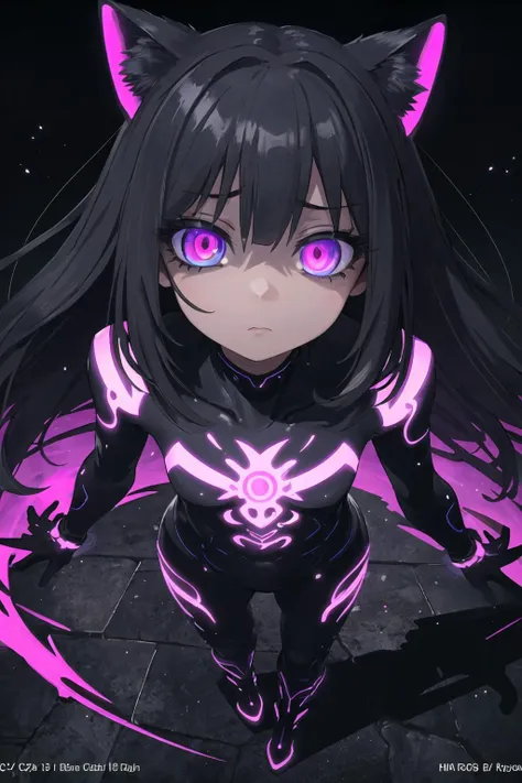 (masterpiece, top quality, best quality, official art1.3), (1girl:1.3), ((extreme detailed)), colorful, highest detailed, petite, solo, (expressionless, emotionless), (full body), portrait, active pose, shaded face, crazy eyes, glowing eyes, (long eye lashes), blacklight, cowboy shot, <lora:uv:1>