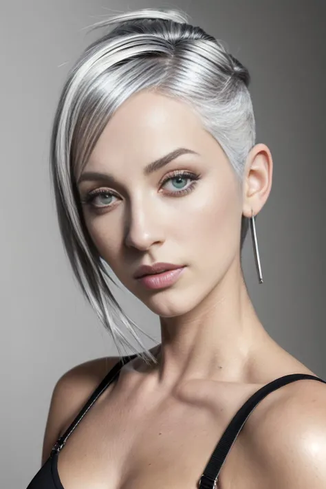 a 20-year-old woman, Blond, (hi-top fade:1.3), dunkles Thema, soothing tones,Perfektes Gesicht detailliert, sexy Lippen, dim colors, Hoher Kontrast, (natural skin texture, Hyperrealismus, Weiches Licht, scharf), HDR