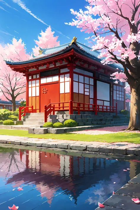 (masterpiece:1.2), best quality,PIXIV,cozy animation scenes,
scenery, no humans, tree, petals, outdoors, cherry blossoms, reflection, reflective floor, east asian architecture, architecture, railing, watermark,
<lora:cozy animation scenes_20230823205403:1>,