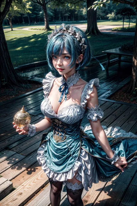 full-body portraits, stand poses. (ultra high res,photorealistic,realistic,best quality,photo-realistic, 8K) Center camera, fantasy and Magic world. (Out Door), (Blue Sky), white background, full body <lora:tachi-e:1>
photo is taken in a bright and modern setting with natural light and a shallow depth of field The shot is taken using a full-frame DSLR camera and a 50mm f/1.8 lens for a shallow depth of field effect.
The lighting is perfect, creating dramatic shadows that add depth and dimension to the photo. ultra realistic 8k CG, perfect artwork, ((perfect female figure)), best quality,ultra high res,(photo realistic:1.4)
,picture-perfect face, perfect face, beautiful face, ((perfect female body)),,((intricate detail, delicate pattern)),(spotlight, perfect lighting, detailed light, dramatic shadow, ray tracing) , flash active, (high heel: 1.5)
rem_rezero <lora:Rem_ReZero_v1_1:0.8>
stand pose look at viwer, blue hair, blue and white color iconic maid outfit styled in a medium-length bob with bangs. deep blue eyes. maid headband, white frilled cuffs, and black stockings.
<lora:more_details:1.5> (Sexy Smile)