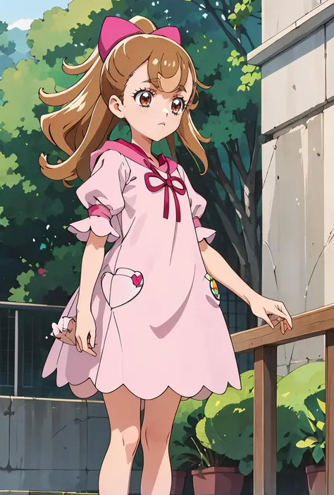 (masterpiece, best quality), 1girl,  <lora:InukaiKoumugi:0.8> inukaikomugi, hooded dress, hair bow, puffy short sleeves