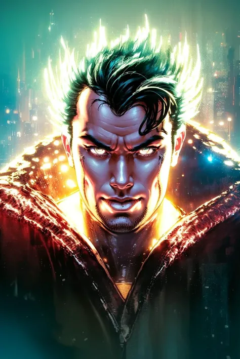 <lora:majisbpk:1>,majisbpk,Superman,dramatic lighting,light