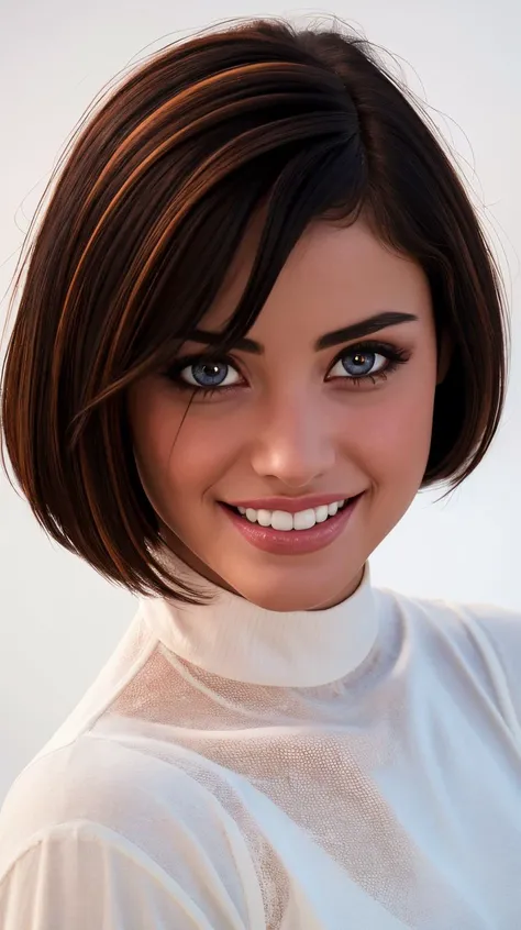 <lora:13r00k3L33:0.7> as cartoon character, sfw, dressed, black top, turtleneck, smiling, short hair, brown eyes, upper body, intricate, sharp focus, soft lighting, vibrant colors, masterpiece, (frontal), detailed eyes, advertising studio lights, frontal led light ring, smooth shadows, bokeh background, Hyper Realistic Photography, Hyperdetail, UHD, Color Correction, HDR, color grading, hyper realistic (white background)