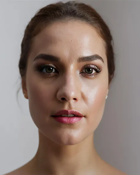 frontal symetrical photo of <lora:S1r1:1> focus on face, detailed face, intricate, sharp focus, black hair, soft lighting, vibrant colors, masterpiece, detailed face, beautiful, (frontal), detailed eyes, pore level details, advertising studio lights, frontal led light ring, smooth shadows, bokeh background, Hyper Realistic Photography, Hyperdetail, UHD, Color Correction, HDR, color grading, hyper realistic (white background)