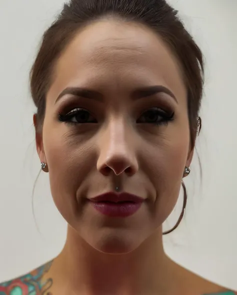 frontal symetrical photo of <lora:45ht0n:1> focus on face, detailed face, intricate, sharp focus, black hair, soft lighting, vibrant colors, masterpiece, detailed face, beautiful, (frontal), detailed eyes, pore level details, advertising studio lights, frontal led light ring, smooth shadows, bokeh background, Hyper Realistic Photography, Hyperdetail, UHD, Color Correction, HDR, color grading, hyper realistic (white background)