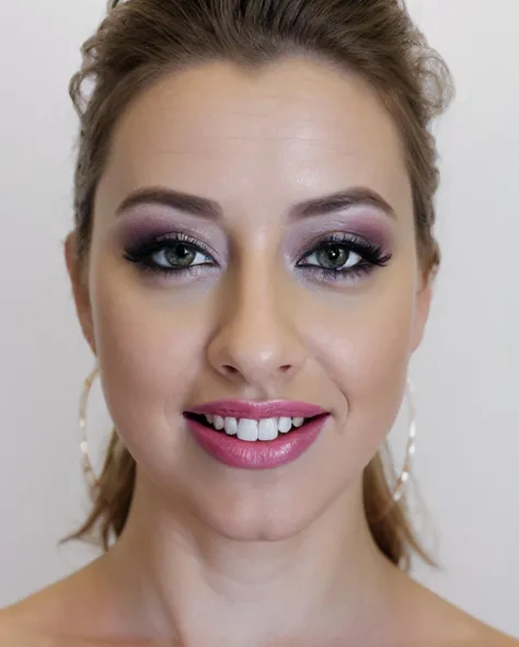 frontal symetrical photo of <lora:5unnyL4n3:1>, smiling, focus on face, detailed face, intricate, sharp focus, soft lighting, vibrant colors, masterpiece, detailed face, beautiful, (frontal), detailed eyes, pore level details, advertising studio lights, frontal led light ring, smooth shadows, bokeh background, Hyper Realistic Photography, Hyperdetail, UHD, Color Correction, HDR, color grading, hyper realistic (white background)